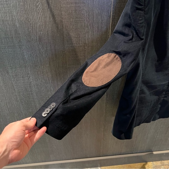 Tommy Hilfiger 36R Cotton Corduroy Elbow Patch Blazer in Navy - Picture 7 of 9